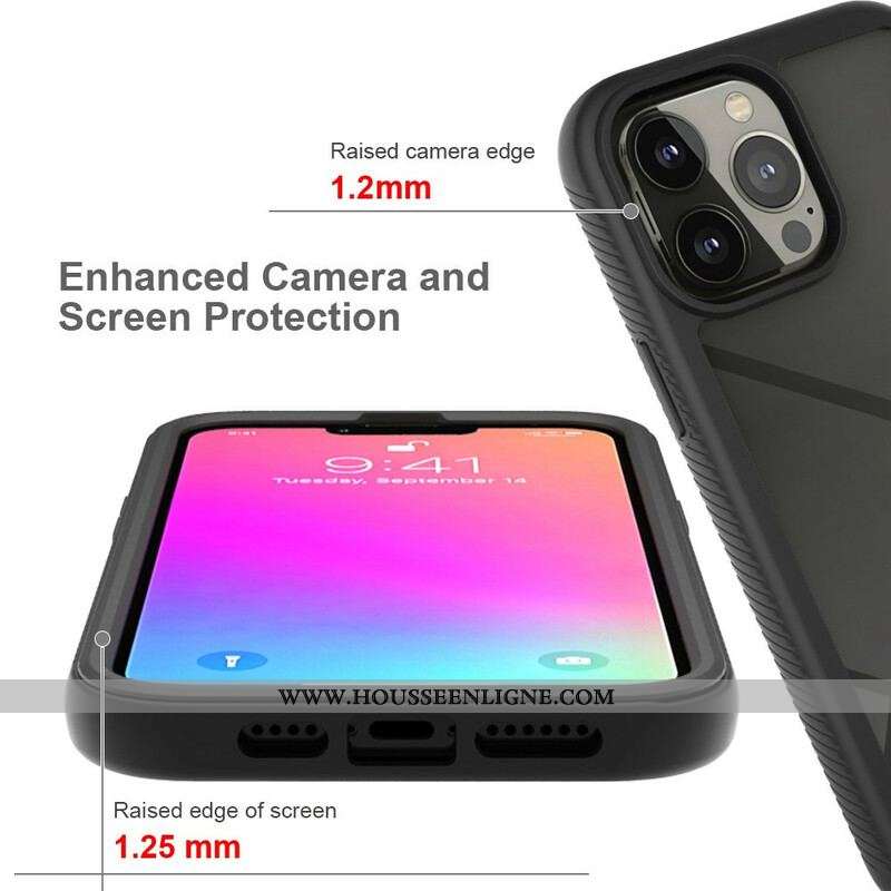 Coque iPhone 13 Pro Max Conception Hybride Rebords Silicone