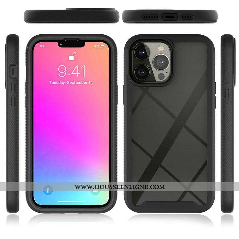 Coque iPhone 13 Pro Max Conception Hybride Rebords Silicone