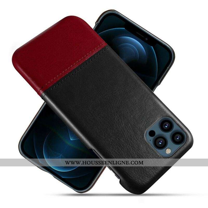 Coque iPhone 13 Pro Max Effet Cuir Bicolore KSQ