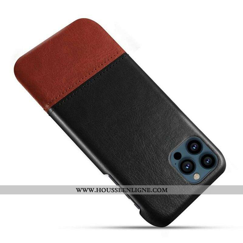 Coque iPhone 13 Pro Max Effet Cuir Bicolore KSQ