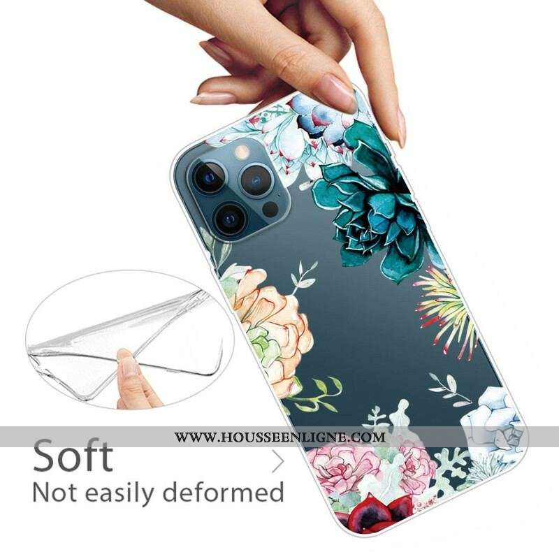 Coque iPhone 13 Pro Max Fleurs Aquarelle