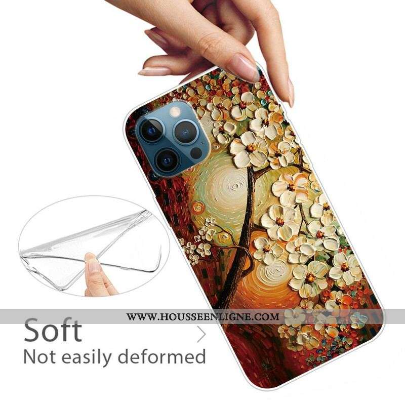 Coque iPhone 13 Pro Max Flexible Fleurs