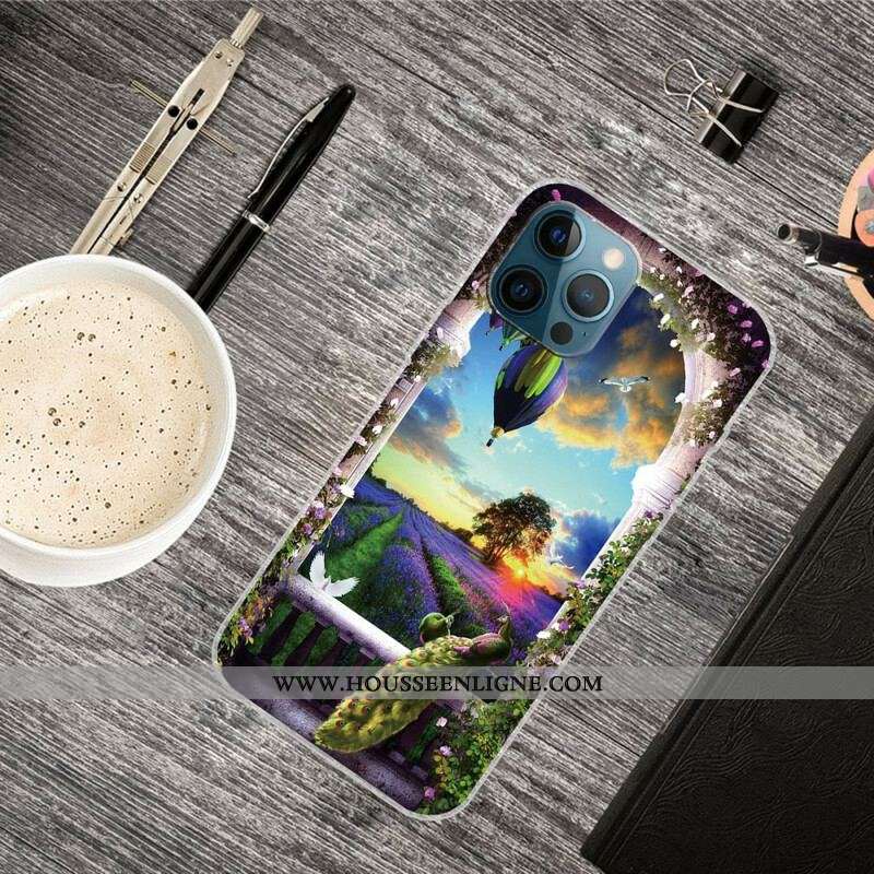 Coque iPhone 13 Pro Max Flexible Montgolfière