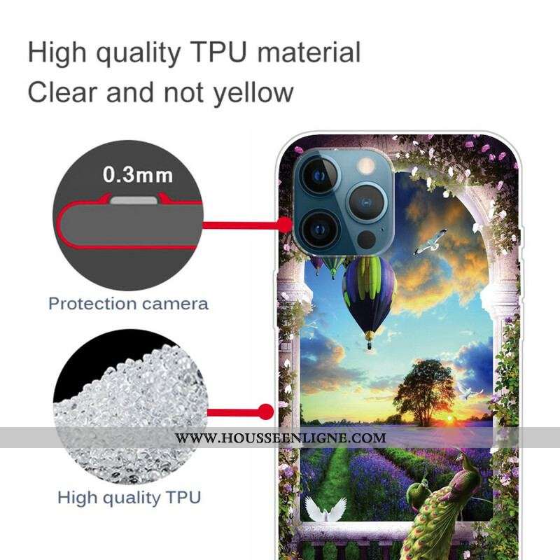 Coque iPhone 13 Pro Max Flexible Montgolfière