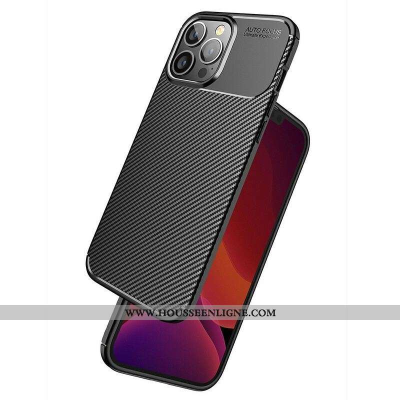 Coque iPhone 13 Pro Max Flexible Texture Fibre Carbone