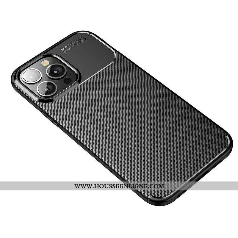Coque iPhone 13 Pro Max Flexible Texture Fibre Carbone