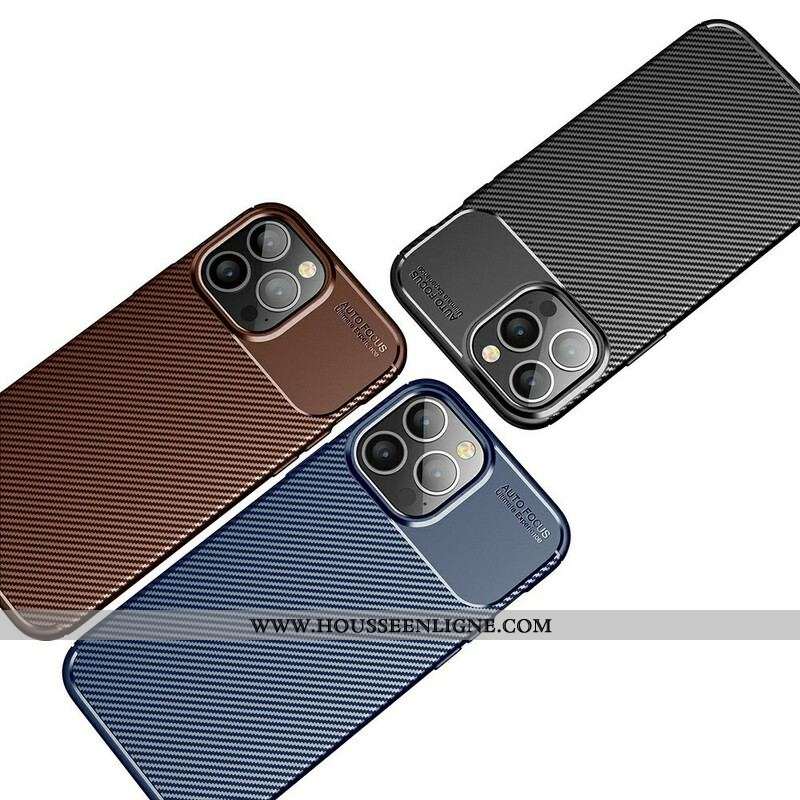 Coque iPhone 13 Pro Max Flexible Texture Fibre Carbone