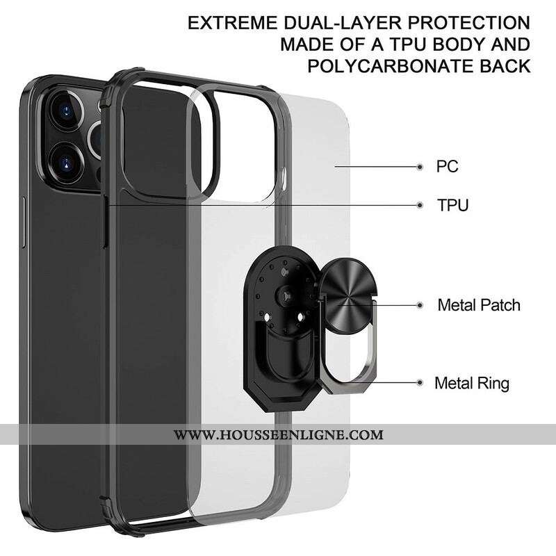 Coque iPhone 13 Pro Max Hybride Anneau Premium