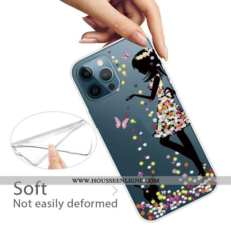 Coque iPhone 13 Pro Max Jeune Fille Fleurie