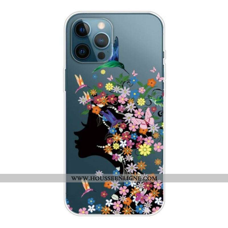 Coque iPhone 13 Pro Max Jolie Tête Fleurie