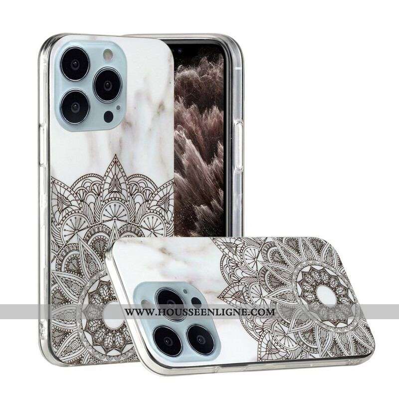 Coque iPhone 13 Pro Max Mandala Marbré