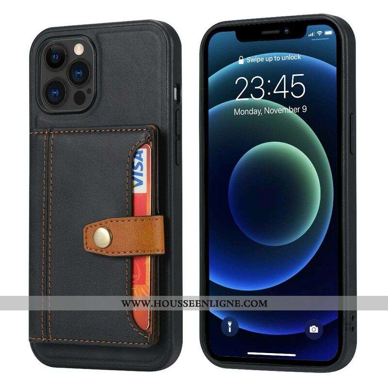 Coque iPhone 13 Pro Max Porte Cartes Support Sangle