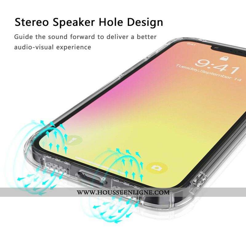 Coque iPhone 13 Pro Max Transparente LEEU Coussins Protecteurs