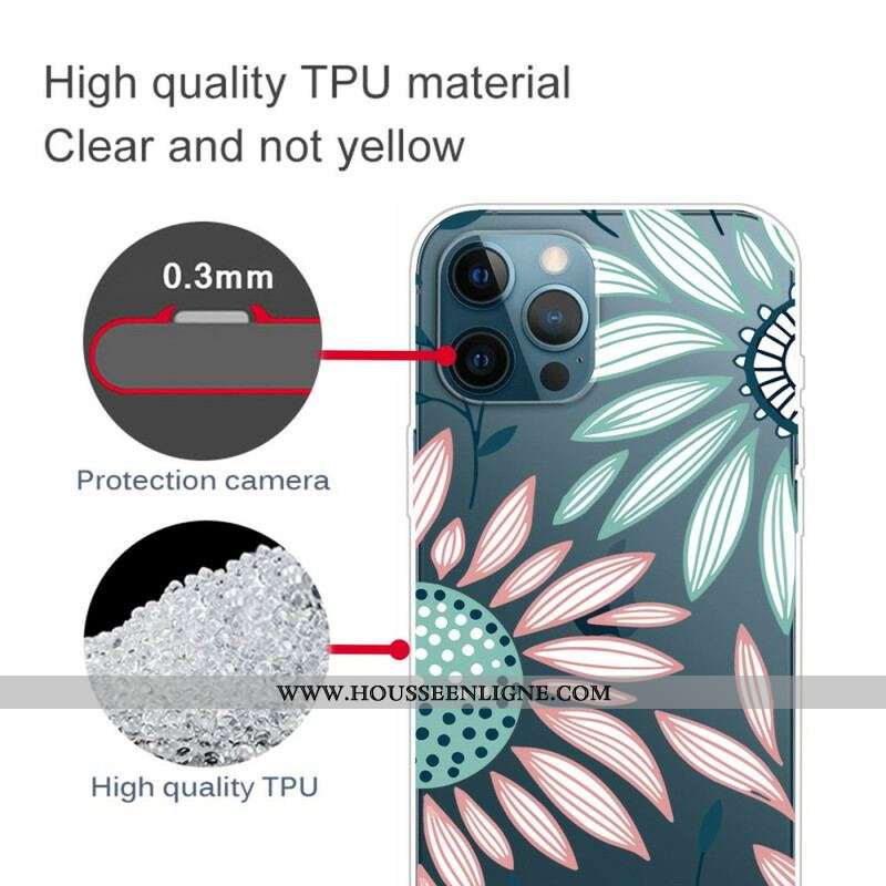 Coque iPhone 13 Pro Max Transparente Une Fleur