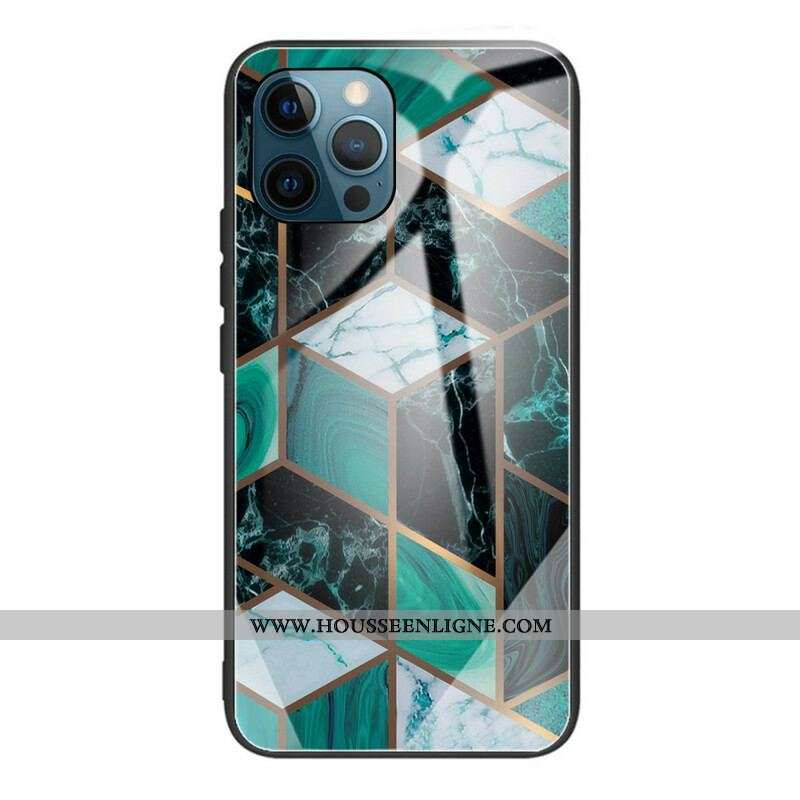 Coque iPhone 13 Pro Max Verre Trempé Marbre Géométrie