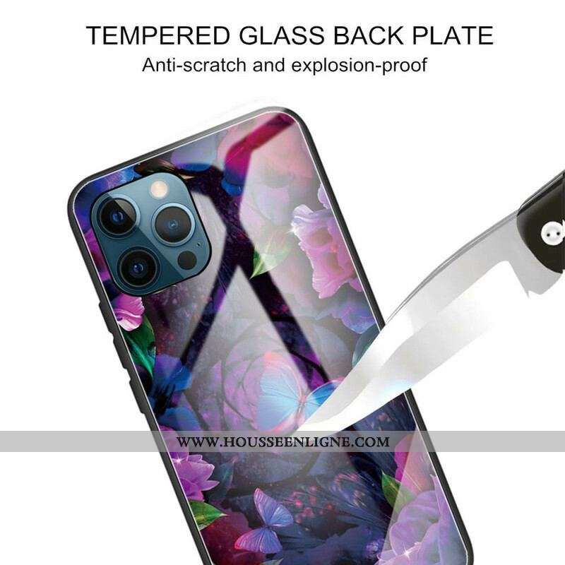 Coque iPhone 13 Pro Max Verre Trempé Variation Papillons