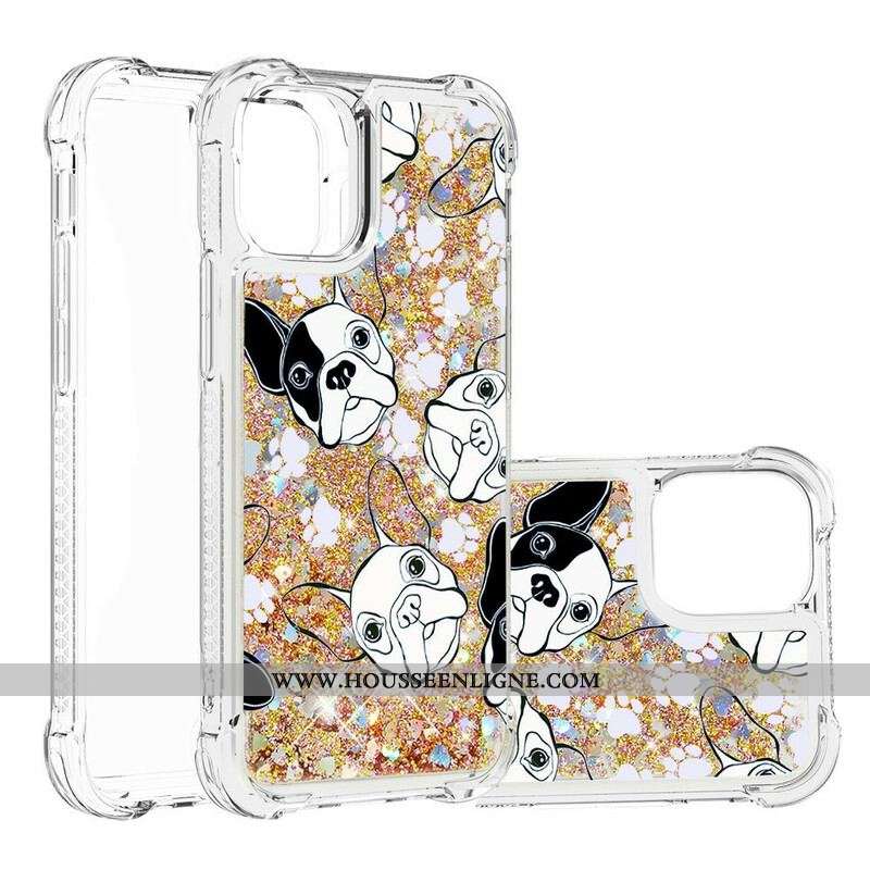 Coque iPhone 13 Pro Mr Chien Paillettes
