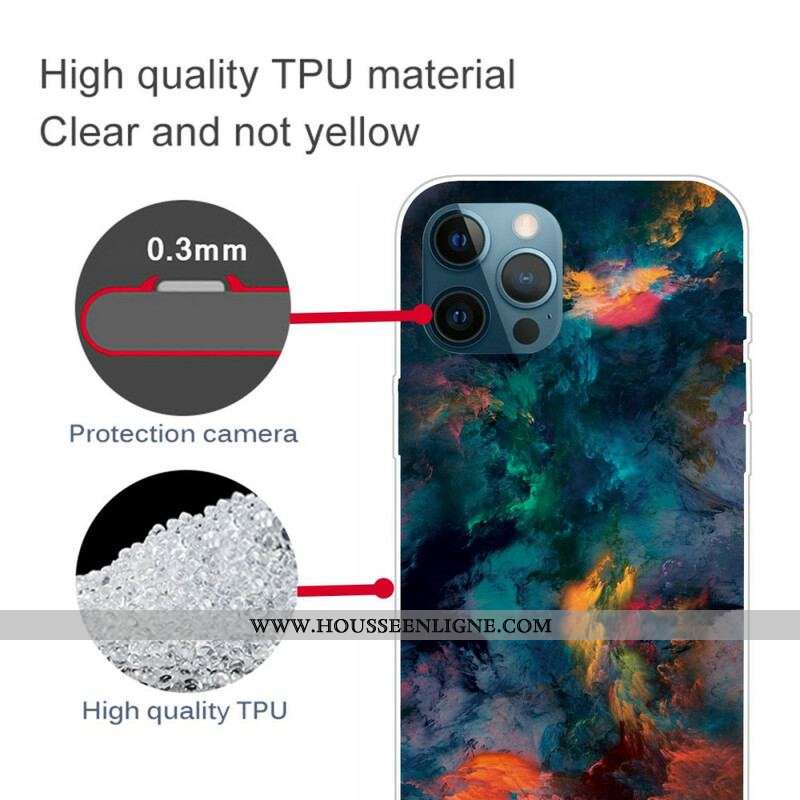 Coque iPhone 13 Pro Nuages Colorés
