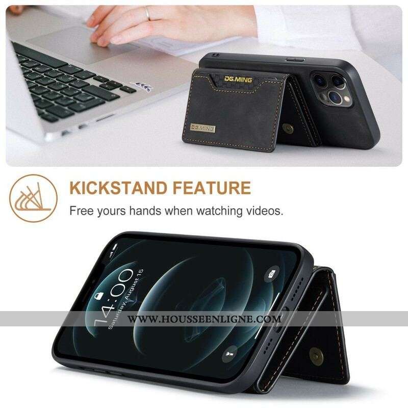 Coque iPhone 13 Pro Porte-Cartes Détachable DG.MING