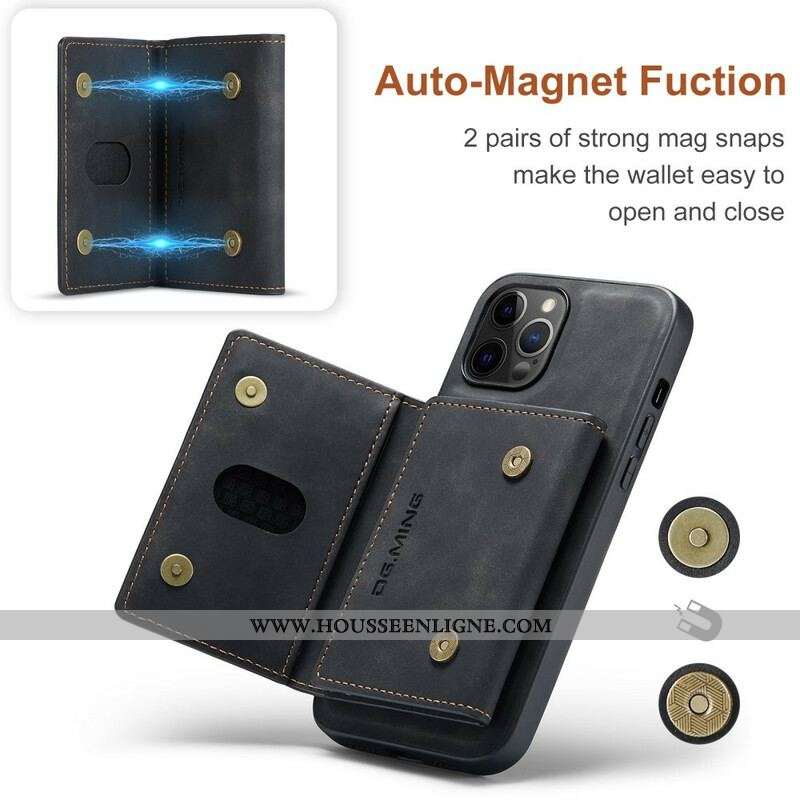 Coque iPhone 13 Pro Porte-Cartes Détachable DG.MING