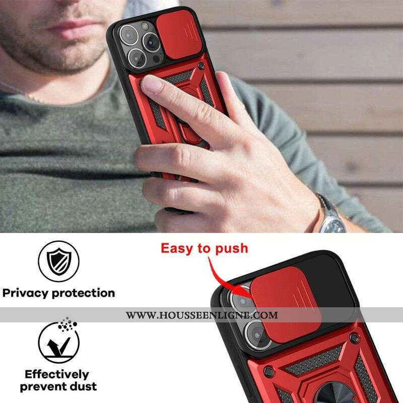 Coque iPhone 13 Pro Support et Protège-Lentilles