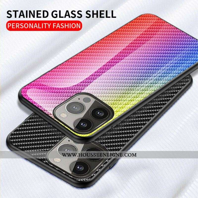 Coque iPhone 13 Pro Verre Trempé Fibre Carbone