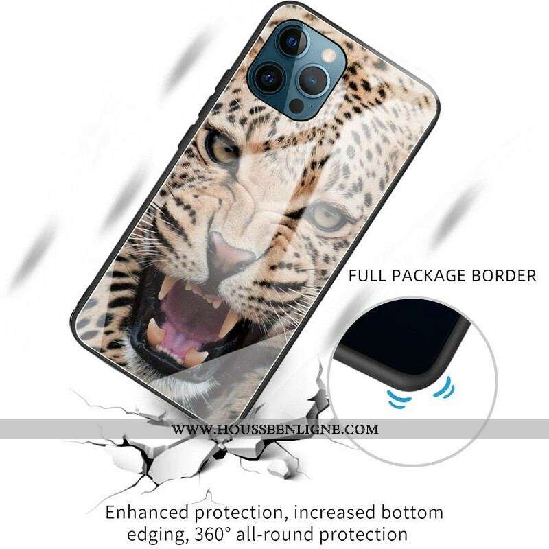 Coque iPhone 13 Pro Verre Trempé Léopard