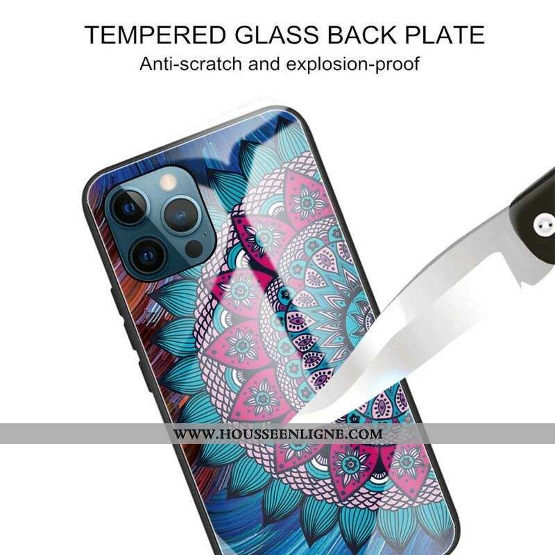 Coque iPhone 13 Pro Verre Trempé Mandala
