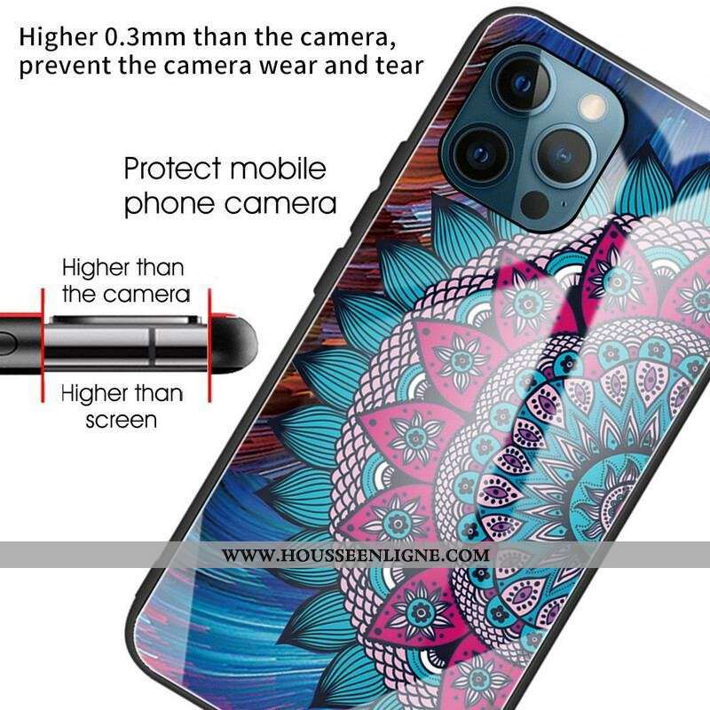 Coque iPhone 13 Pro Verre Trempé Mandala