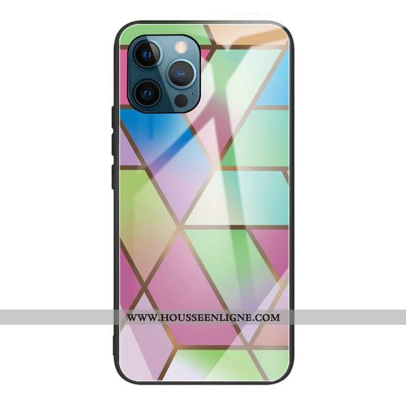 Coque iPhone 13 Pro Verre Trempé Marbre Géométrie
