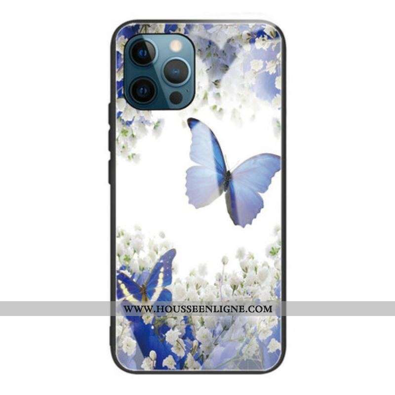 Coque iPhone 13 Pro Verre Trempé Papillons Design