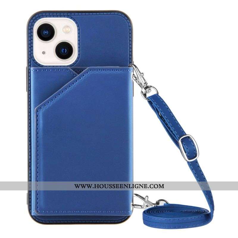Coque iPhone 14 Bandoulière Porte-cartes