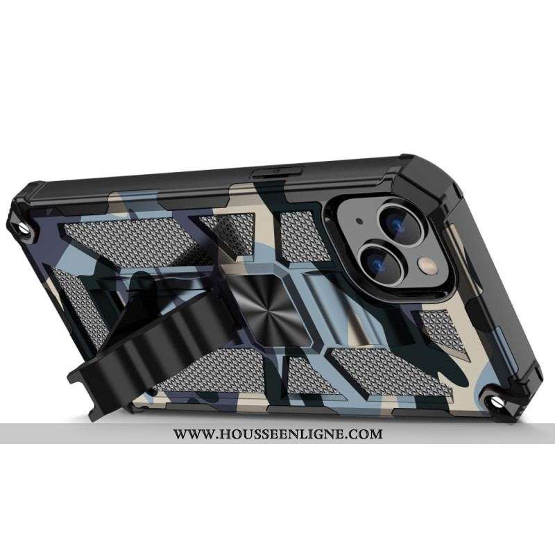 Coque iPhone 14 Camouflage Support Amovible