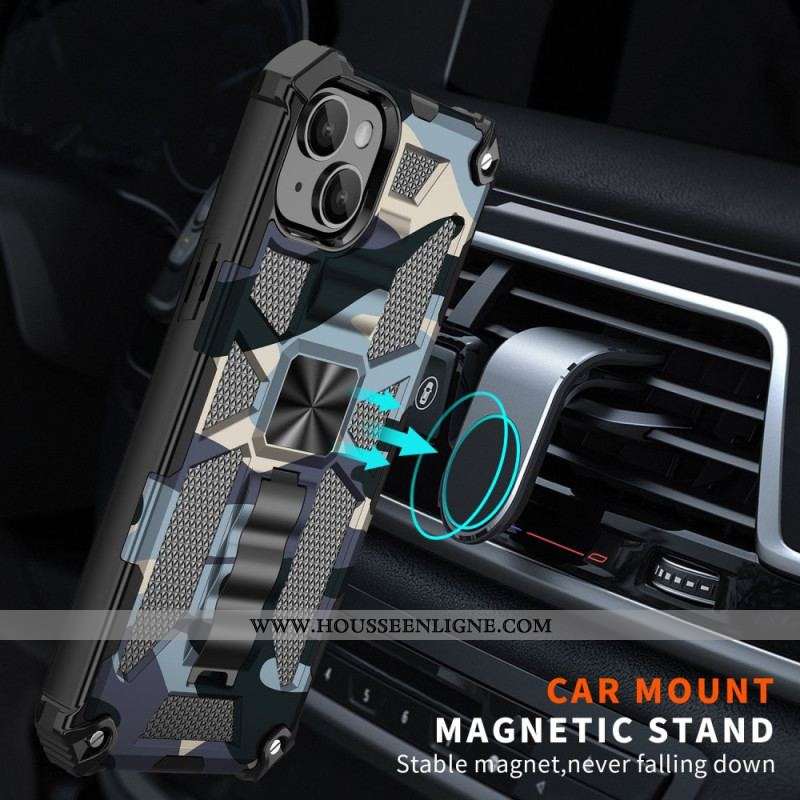 Coque iPhone 14 Camouflage Support Amovible