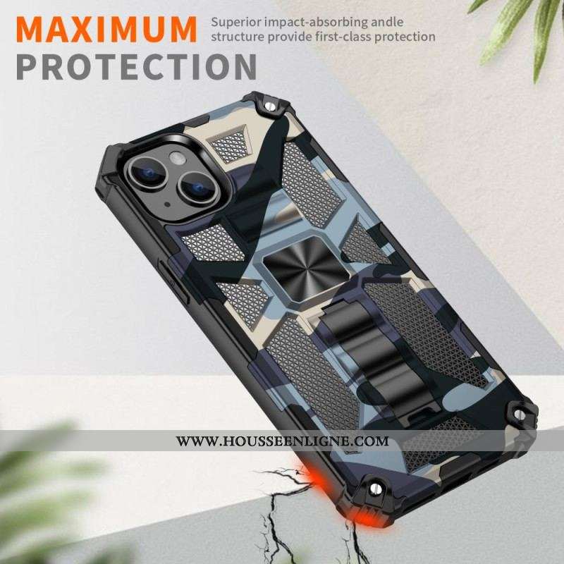 Coque iPhone 14 Camouflage Support Amovible