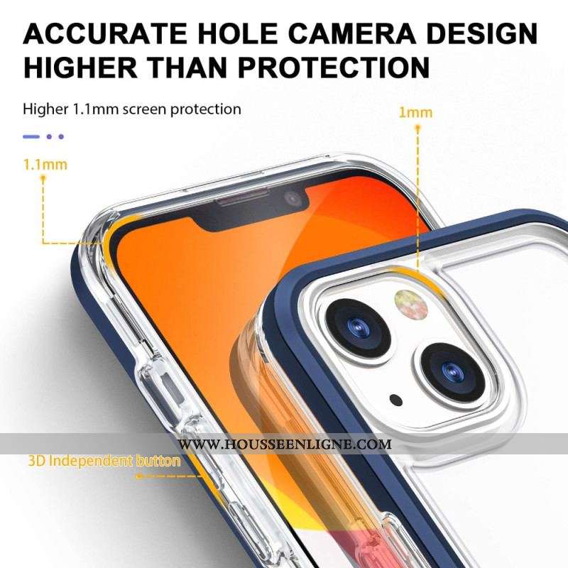 Coque iPhone 14 Crystal Rebords Colorés