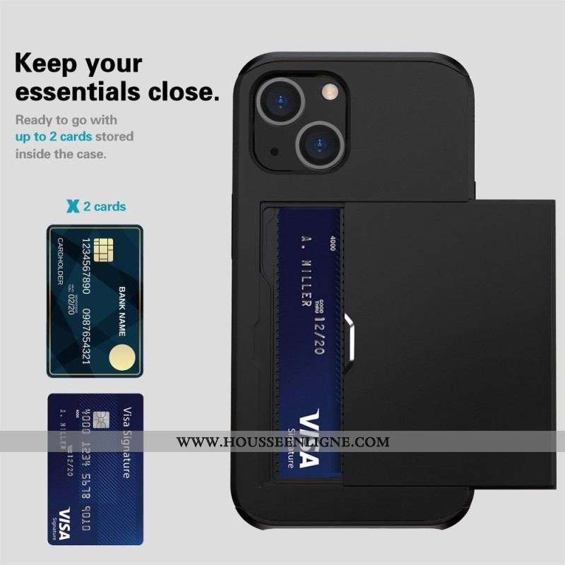 Coque iPhone 14 Deux Porte-Cartes à Glissière