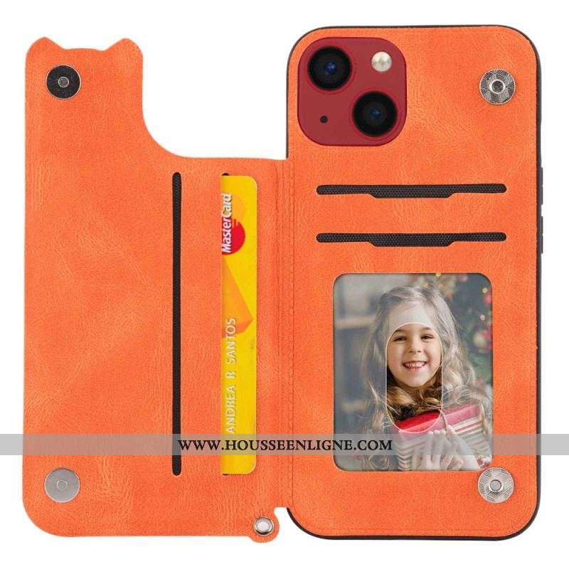 Coque iPhone 14 Mandala Porte-Cartes à Lanière