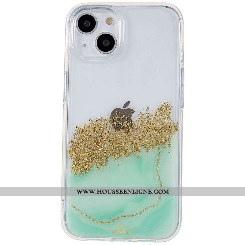 Coque iPhone 14 Paillettes Art