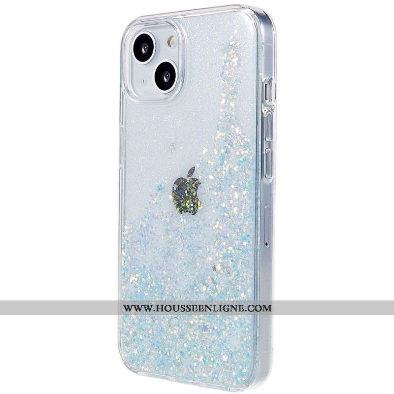 Coque iPhone 14 Paillettes Flocons