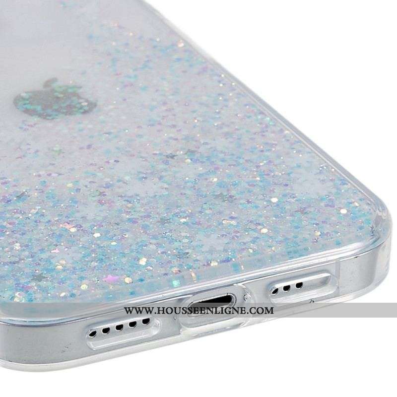 Coque iPhone 14 Paillettes Flocons