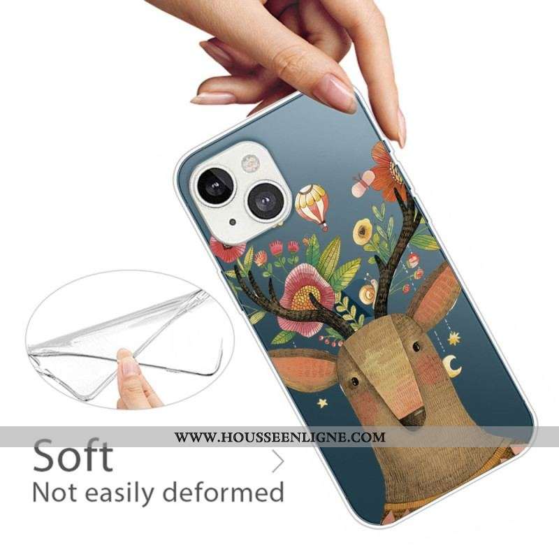 Coque iPhone 14 Plus Cerf Tribal