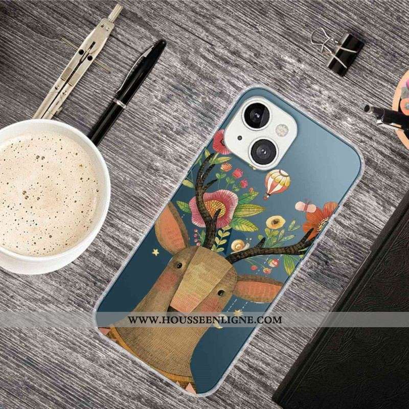 Coque iPhone 14 Plus Cerf Tribal