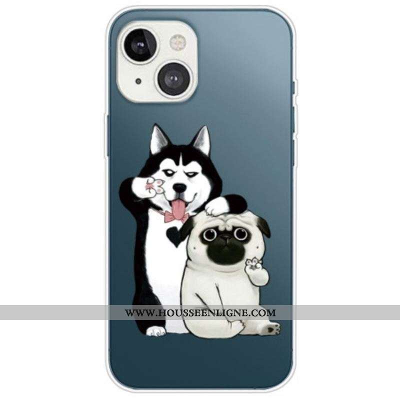 Coque iPhone 14 Plus Chiens Fun