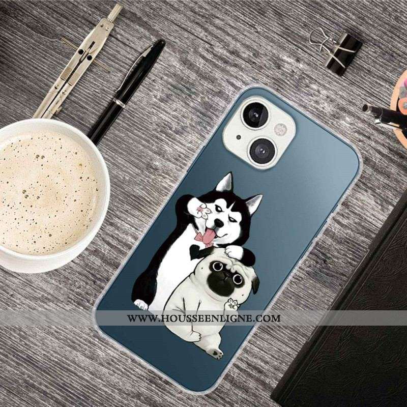 Coque iPhone 14 Plus Chiens Fun