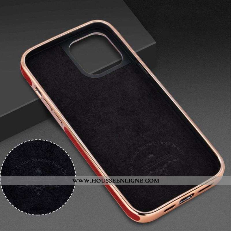 Coque iPhone 14 Plus Effet Cuir Couture VIETAO