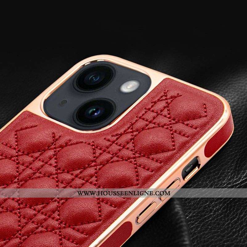 Coque iPhone 14 Plus Effet Cuir Couture VIETAO