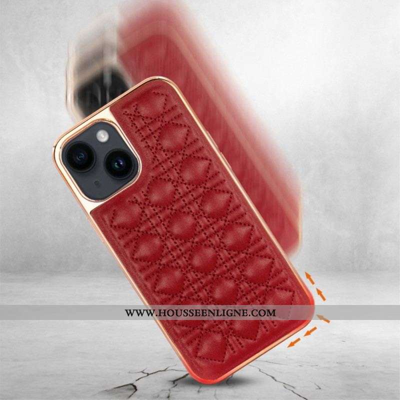 Coque iPhone 14 Plus Effet Cuir Couture VIETAO