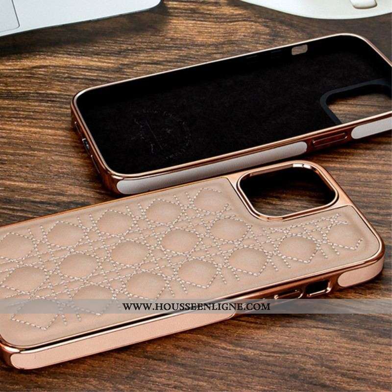 Coque iPhone 14 Plus Effet Cuir Couture VIETAO
