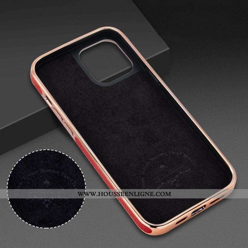 Coque iPhone 14 Plus Effet Cuir Litchi VIETAO